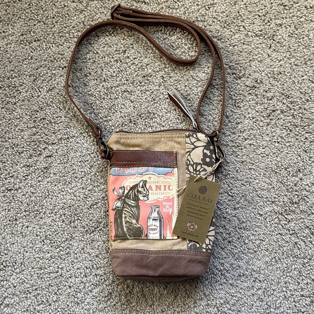 Clea Ray Brown and Tan Crossbody Bag